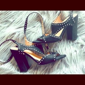 Suede Strappy Sandal Heels